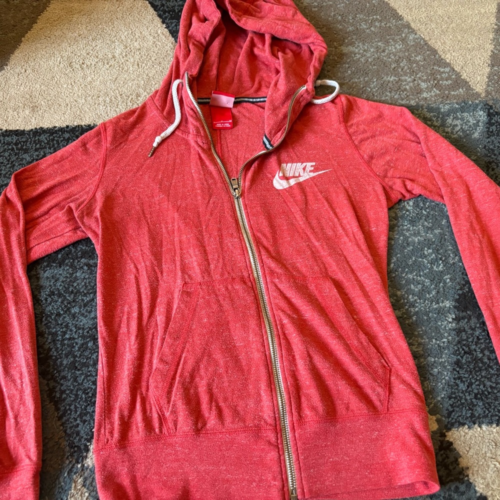 Nike Red Athletic Zip-Up Jacket